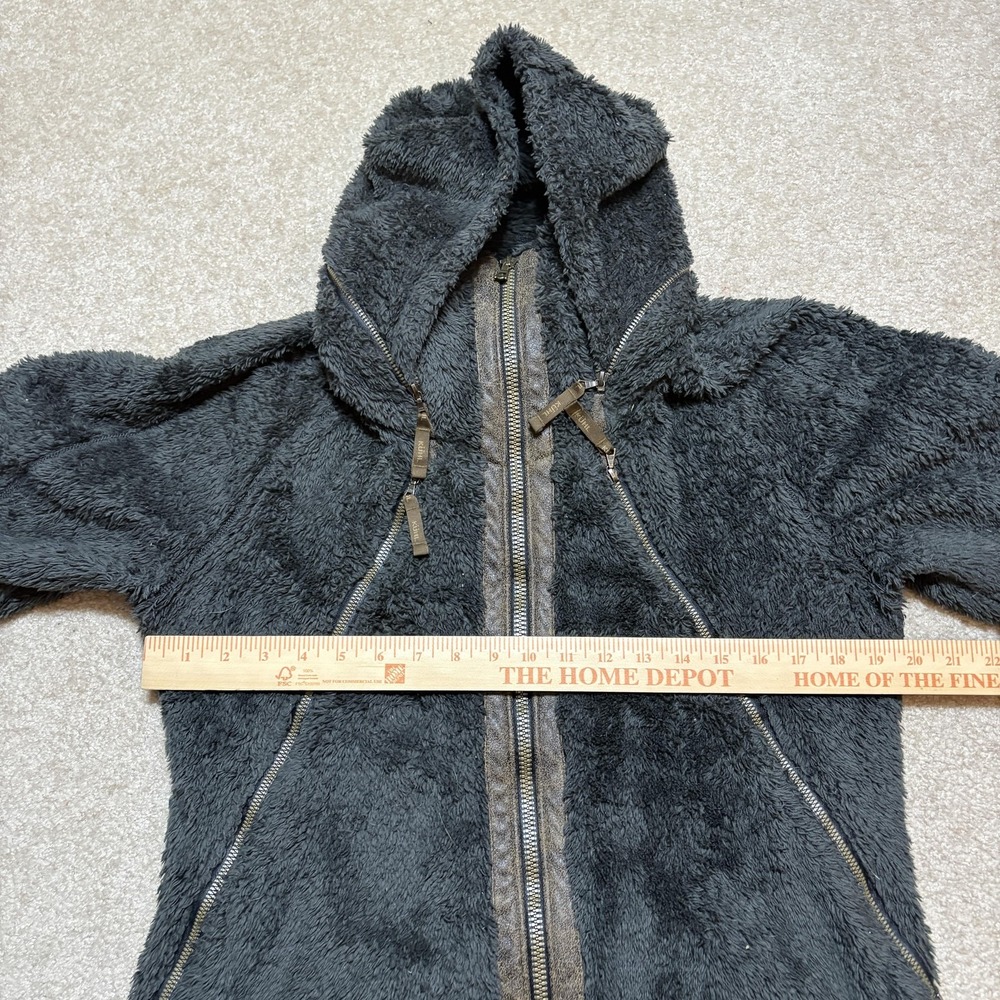 KUHL Flight Jacket Womens Medium Gray Sherpa Fleece Hooded Full Zip Pockets - Picture 6 of 15